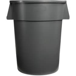MSC&nbsp;Carlisle Round Waste Bin Trash Container, 44 gal, Polyethylene, Gray