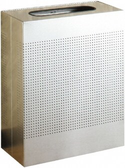 MSC&nbsp;Rubbermaid Trash Can, 22-1/2 gal, Stainless Steel, Rectangle, Hinged Lid