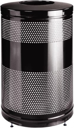 MSC&nbsp;Rubbermaid Trash Can, 51 gal, Steel, Open Top, Round