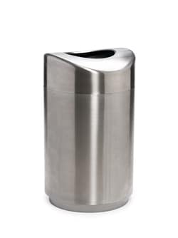 MSC&nbsp;Rubbermaid Waste Receptacle, 30 gal, Stainless Steel, Open Top, Round