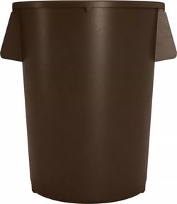 MSC&nbsp;Carlisle Waste Bin Trash Container, Round, 55 Gallon, Polyethylene, Brown
