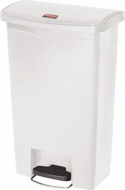 MSC&nbsp;Rubbermaid Step-On Container, 13 Gallon, Rectangle, Resin, White