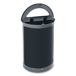 MSC&nbsp;Rubbermaid Commercial Products Trash Can, Half Round, 11.5 Gal, Pearl Gray/Umbra Gray