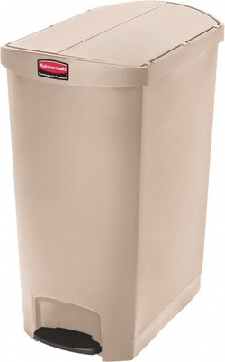 MSC&nbsp;Rubbermaid Step-On Container, 24 Gallon, Resin, End Step, Beige