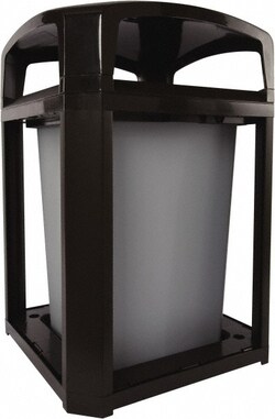 MSC&nbsp;Rubbermaid Trash Can Frame, Dome Top, 35 Gal, Black Resin