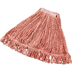 MSC&nbsp;Rubbermaid Wet Mop, Blended Fiber, 24 oz, Clamp Jaw, Red