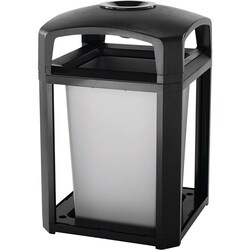 MSC&nbsp;Rubbermaid Container, Dome Ash Tray, 35 Gallon, Black Resin