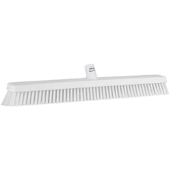 MSC&nbsp;Vikan Push Broom Head, 24.4 in, Soft/Stiff Bristles, Polyester, Polypropylene Block, European Threaded