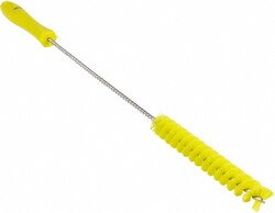 MSC&nbsp;Vikan Tube Brush, 0.8 in, 19.7 in, Medium, Yellow