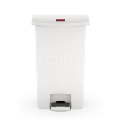 MSC&nbsp;Rubbermaid Slim Jim Step-On Container, 24 Gallon, Resin, White