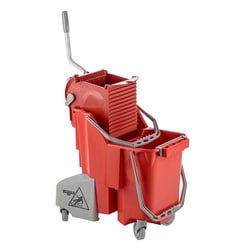MSC&nbsp;Unger Restroom Dual Bucket, 32 Qt./30 L, Red, Plastic