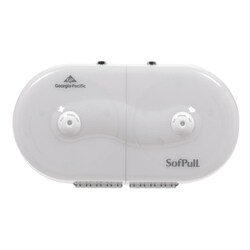 MSC&nbsp;Georgia Pacific Toilet Paper Dispenser, 2-Roll Side-By-Side, Centerpull, Mini, White