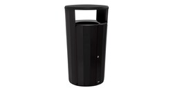 MSC&nbsp;Rubbermaid Commercial Products Resist Round Waste Container, 45 gal, Metal, Textured black