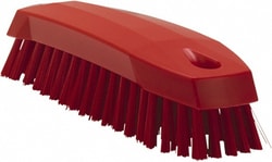MSC&nbsp;Vikan Hand Brush, Polyester Bristle, Medium, 6-1/4 in Head, Red