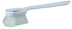MSC&nbsp;Weiler Utility Scrub Brush, 20 Inch, White Nylon Fill, Long Handle, Plastic Block