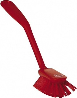 MSC&nbsp;Vikan Dish Brush, scraping edge, 11 in, Medium, Red