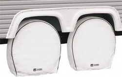 MSC&nbsp;Classic Accessories RV Protective Cover, Polyvinyl Chloride, Snow White, Deluxe Wheel Cover