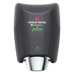 MSC&nbsp;World Dryer Hand Dryer, Aluminum, White, Automatic, 10 Second Dry Time