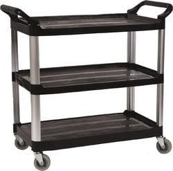 MSC&nbsp;O-Cedar Food Service Cart, Polypropylene, Black, 40 in Length, 19-3/4 in Width