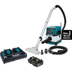 MSC&nbsp;Makita Dry Dust Extractor/Vacuum Kit, 36V (18V X2) LXT/Corded, 2.1 Gallon, HEPA Filter