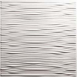 MSC&nbsp;Genesis Ceiling Tile, Vinyl, 2 ft x 2 ft, White, Class A Fire Rated