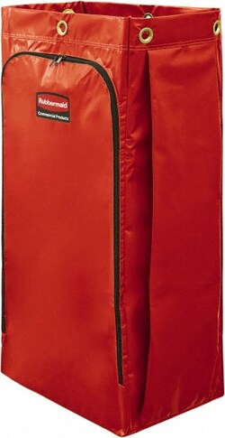 MSC&nbsp;Rubbermaid Janitor Cart Bag, 34 Gal, Vinyl, Red