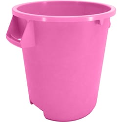 MSC&nbsp;Carlisle Bronco&trade; Round Waste Bin Trash Container, 10 Gallon, Polyethylene, Bright Pink