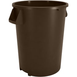 MSC&nbsp;Carlisle Waste Bin Trash Container, 20 gal, Round, Polyethylene, Brown