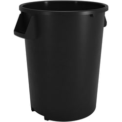 MSC&nbsp;Carlisle Round Waste Bin Trash Container, 20 Gallon, Black, Polyethylene