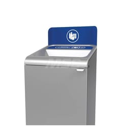 MSC&nbsp;Rubbermaid Trash Can Decal, Mixed Recycling, Blue, Indoor & Outdoor