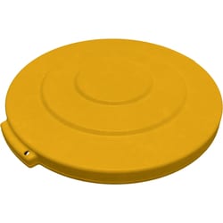 MSC&nbsp;Carlisle Round Trash Container Lid, Flat, 20 gal, Yellow, HDPE