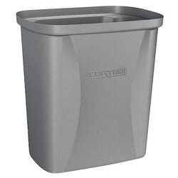 MSC&nbsp;Cortech USA Institutional Plastic Can, 2-1/2 gal, Rectangular, Gray