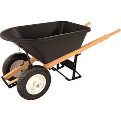 MSC&nbsp;SEYMOUR-MIDWEST Wheelbarrow, 6 Cu Ft Capacity, Pneumatic Wheel, Wood Handle