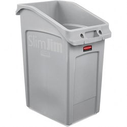 MSC&nbsp;Rubbermaid Trash Can, 23 gal, Rectangle, Plastic, Gray