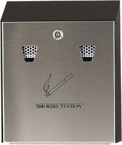 MSC&nbsp;Rubbermaid Ashtray, Wall Mounted, Steel, Outdoor, 10 x 12.5 in