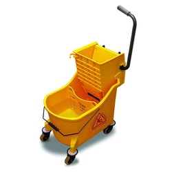 MSC&nbsp;O-Cedar Mop Bucket & Wringer, Side Press, 36 qt, Divided, Plastic