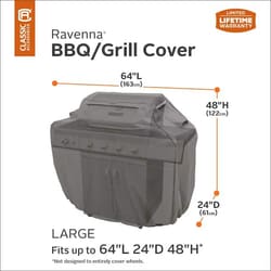 MSC&nbsp;Classic Accessories Ravenna Weatherproof BBQ Grill Cover, 58 in. L x 24 in. D x 48 in. H, Dark Taupe