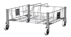 MSC&nbsp;Rubbermaid Commercial Dolly, Double, Stainless Steel, Vented Slim Jim Compatible