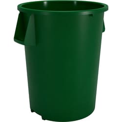 MSC&nbsp;Carlisle Round Waste Bin Trash Container, 44 Gallon, Polyethylene, Green, NSF Certified