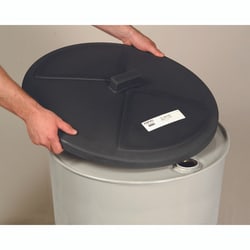 MSC&nbsp;Enpac Drum Cover, 55 Gallon, Polyethylene, Snap-On, Black