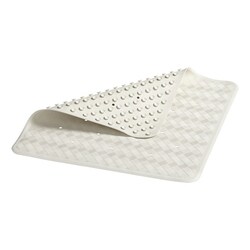 MSC&nbsp;Rubbermaid Bath Mat, Large, White, Rubber, Suction-Backed