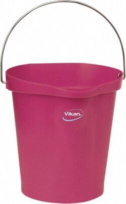 MSC&nbsp;Vikan Hygiene Bucket, 3.17 Gallon, Polypropylene, Pink