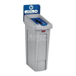 MSC&nbsp;Rubbermaid Trash Can & Recycling Container Lid, Polyethylene, Blue, 23 gal, Rectangle