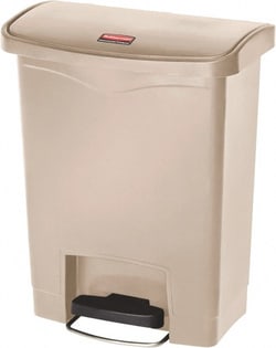 MSC&nbsp;Rubbermaid Step-On Container, 8 Gal, Resin, Rectangle, Beige