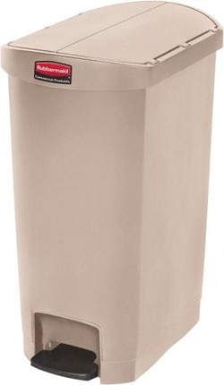 MSC&nbsp;Rubbermaid Commercial Step-On Container, 13 Gallon, Resin, Rectangle, Black