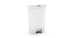 MSC&nbsp;Rubbermaid Commercial Step-On Container, 8 Gal, Resin, Front Step, White