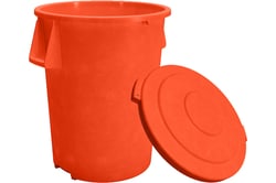 MSC&nbsp;Carlisle Round Waste Bin Trash Container Lid, Flat, 44 Gallon, Extra Thick Plastic