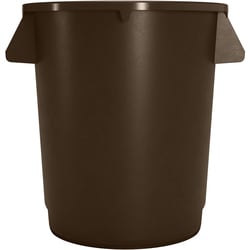 MSC&nbsp;Carlisle Trash Container, 10 gal, Round, Polyethylene, Brown