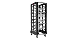 MSC&nbsp;Rubbermaid End Loader Rack, 18 Full Size Food Pans, Polypropylene, Black