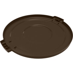MSC&nbsp;Carlisle Round Trash Container Lid, 44 gal, HDPE, Flat, Brown